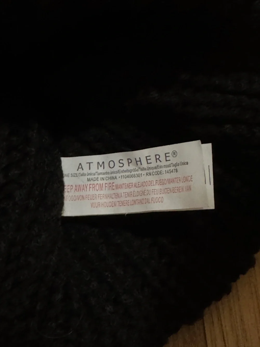 Atmosphere Black Knit Pom Pom Beanie